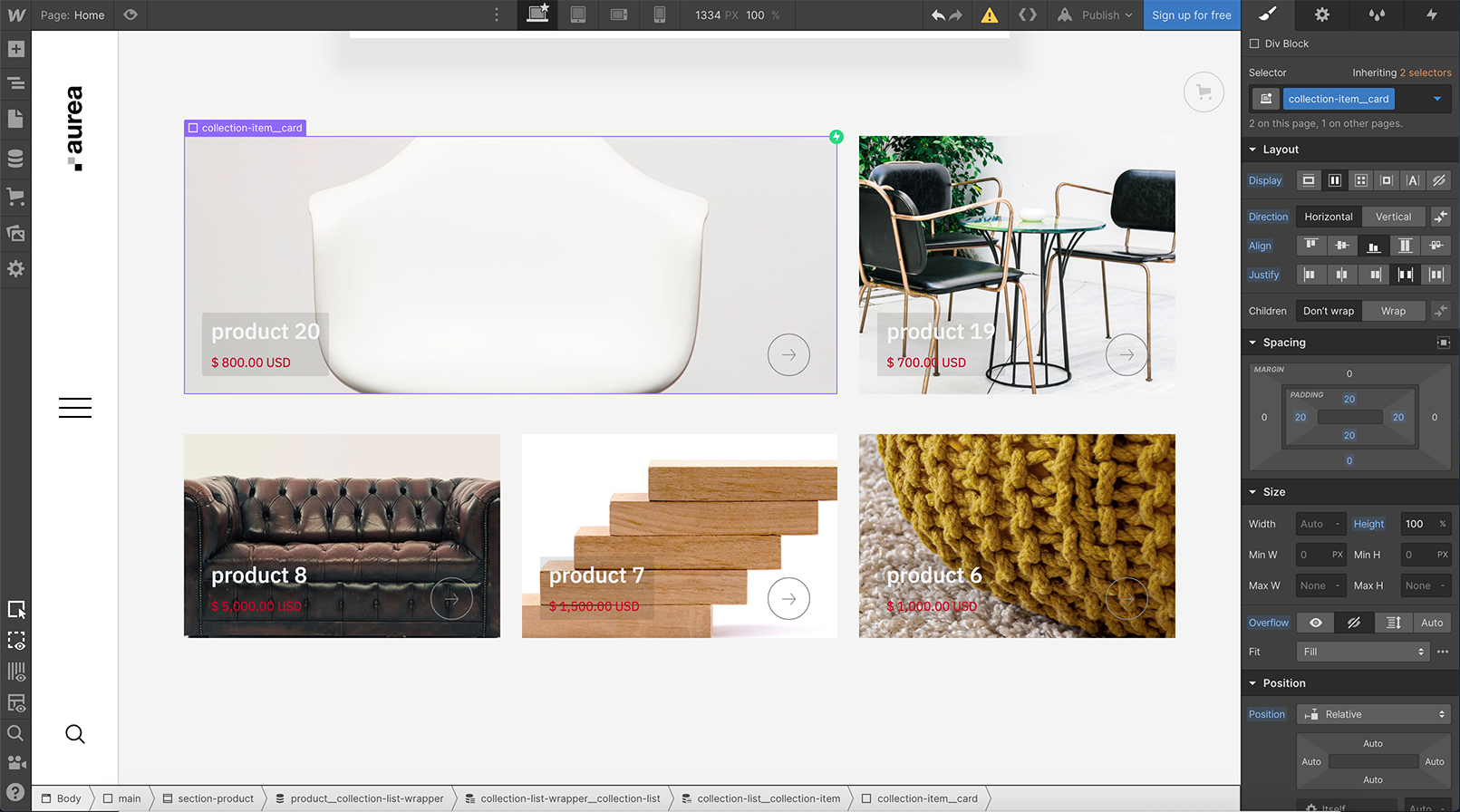Working with Webflow templates is a good way to master Webflow basics