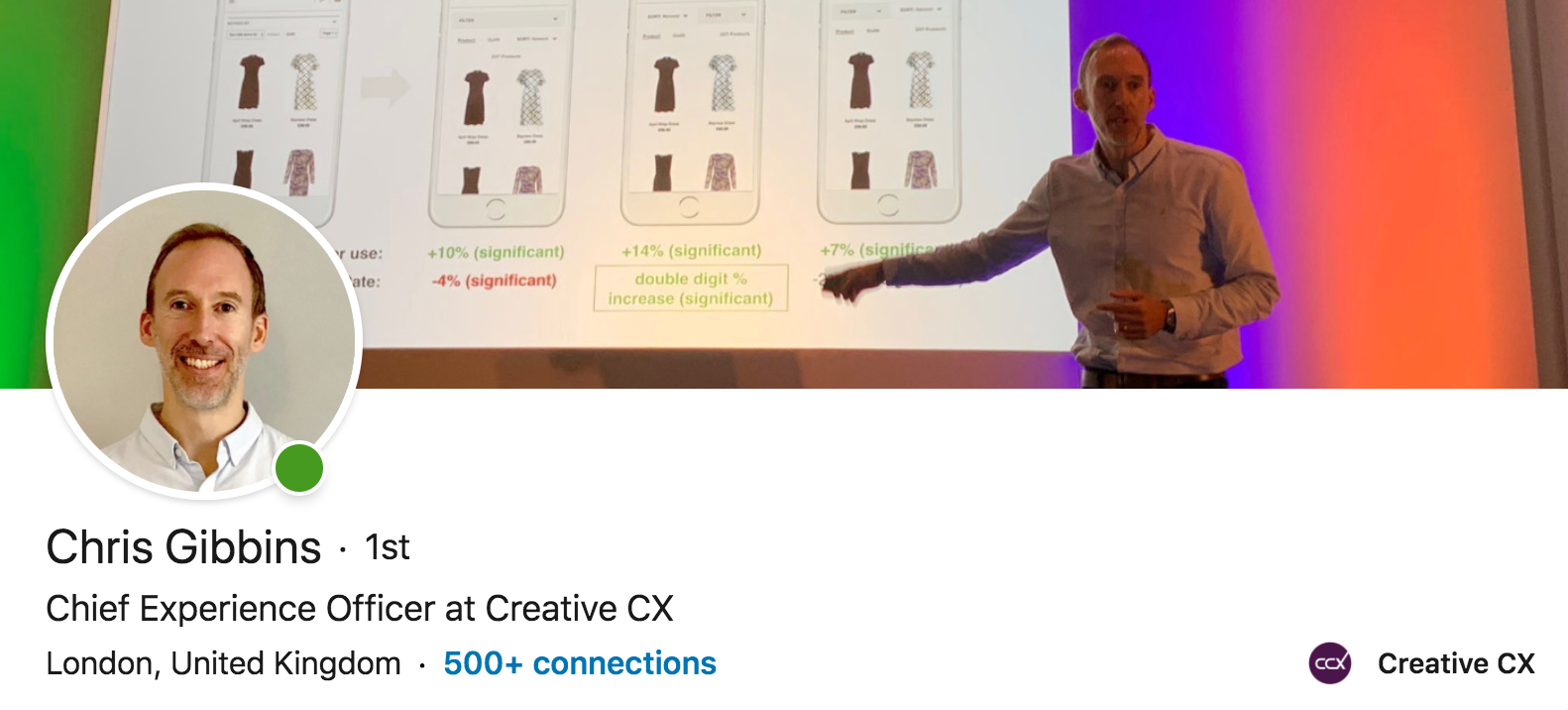 Chris Gibbins CXO talks about the evolution of ux design and experimental product design at an event