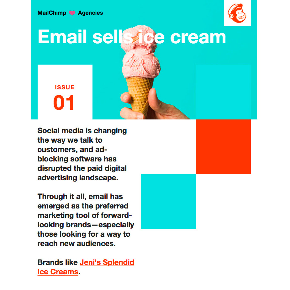 Email layout design: Unconventional layouts stand out.