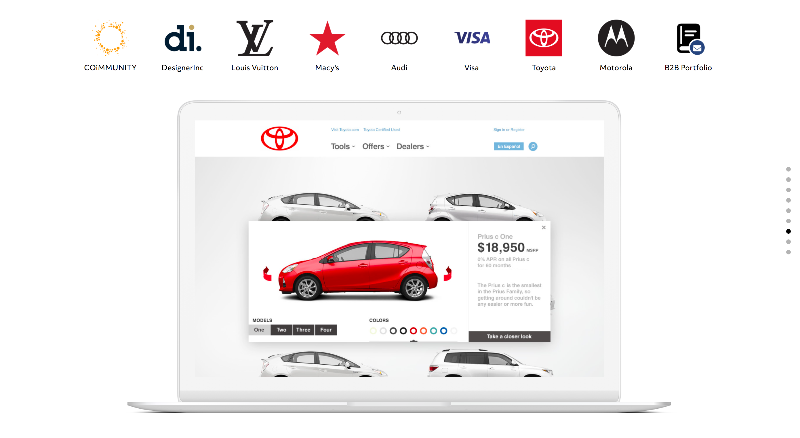 An example of a good design portfolio layout in a UX designer portfolio.