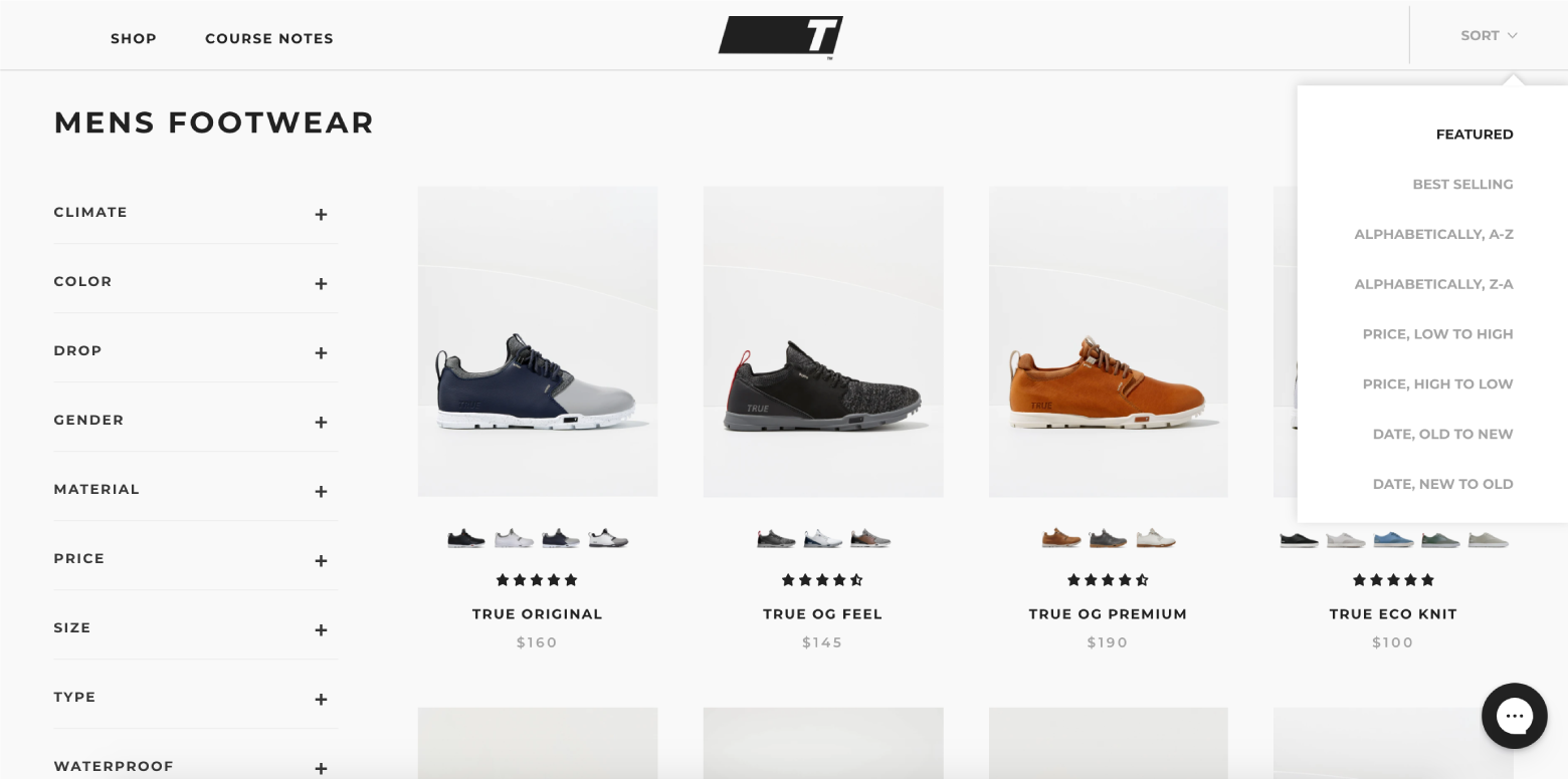 Category page navigation must be intuitive and uncluttered for the most optimal e-commerce experience.