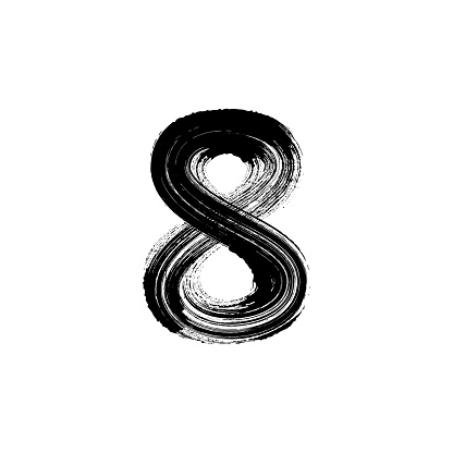 Image: Stock image of a hand-drawn number eight.