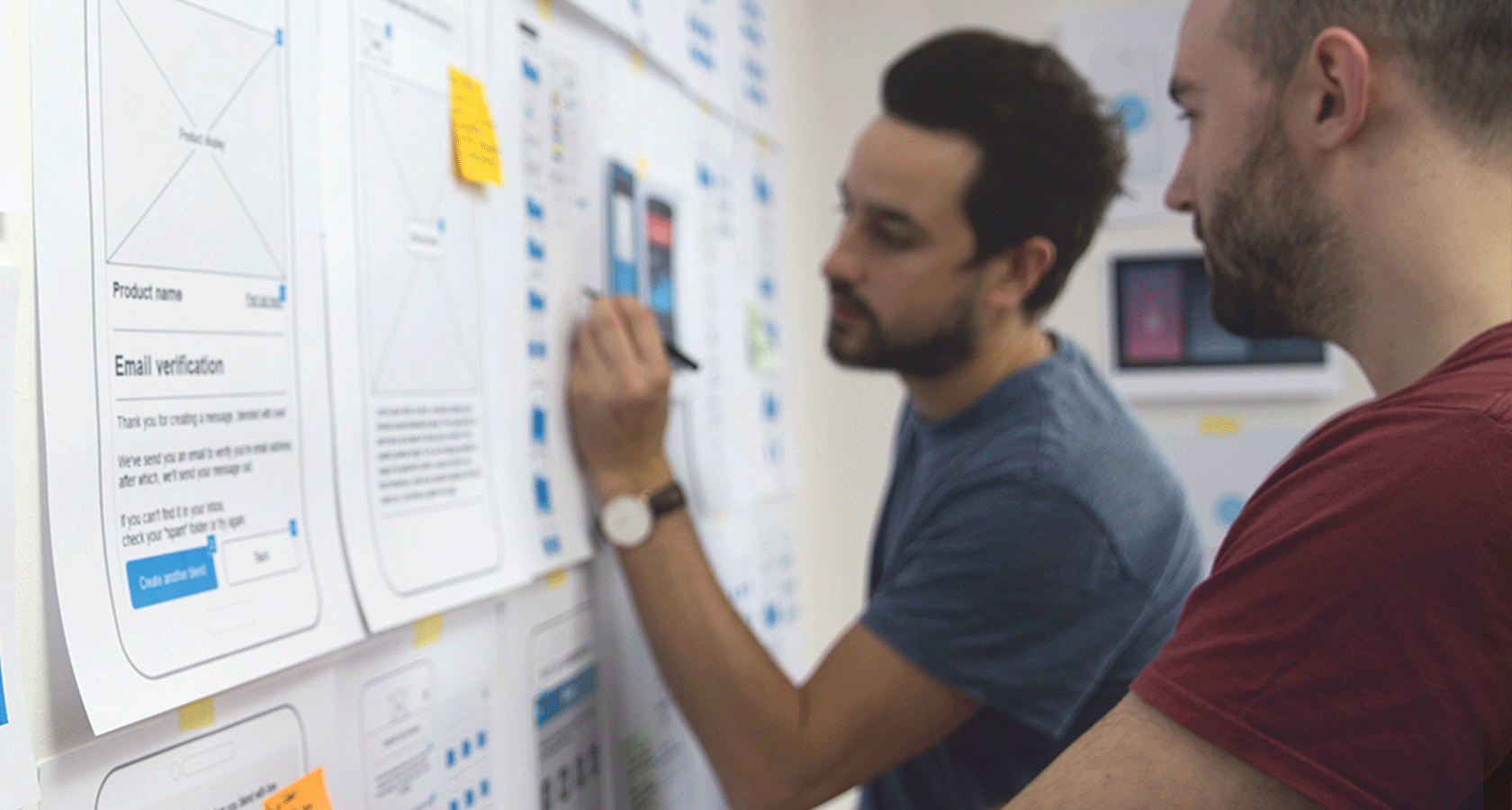 Design feedback between two designers.