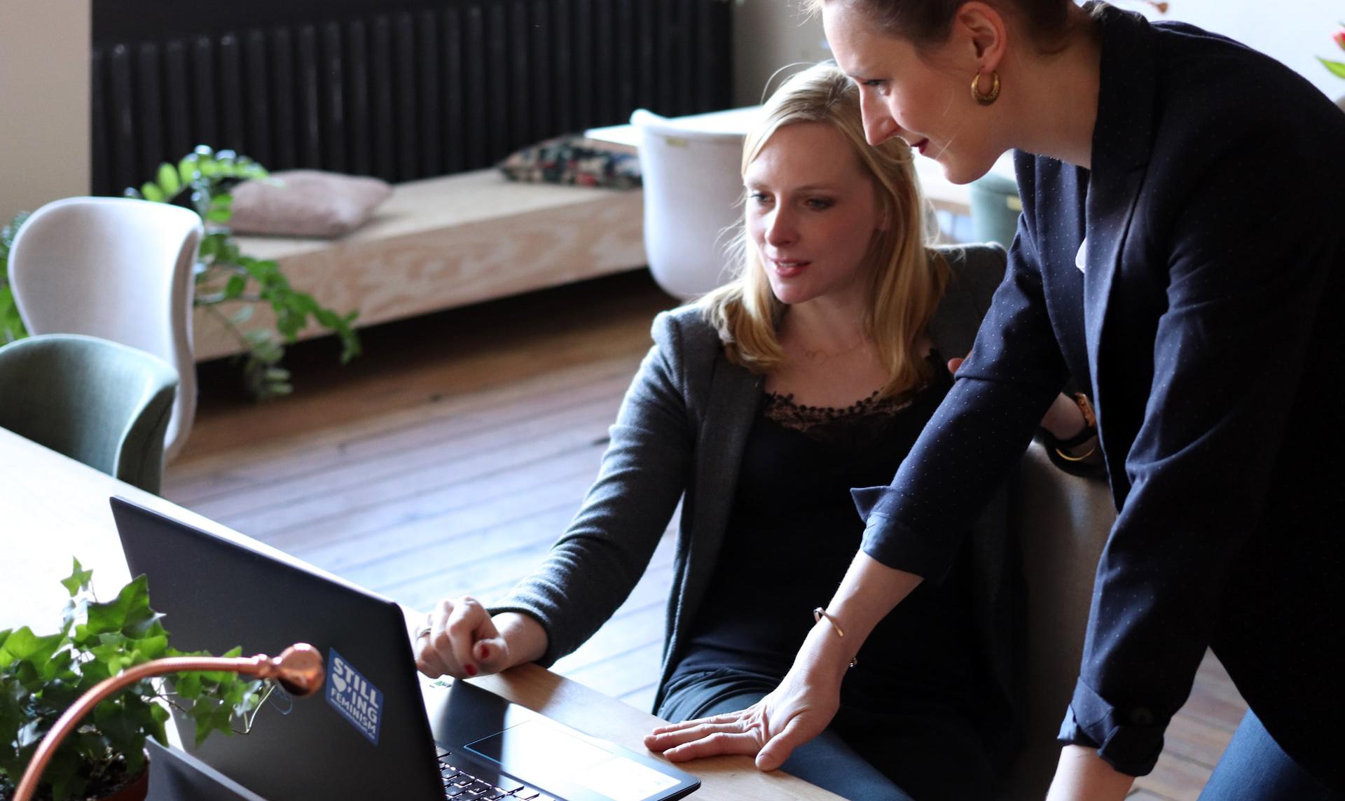 A design team in the middle of a design critique.