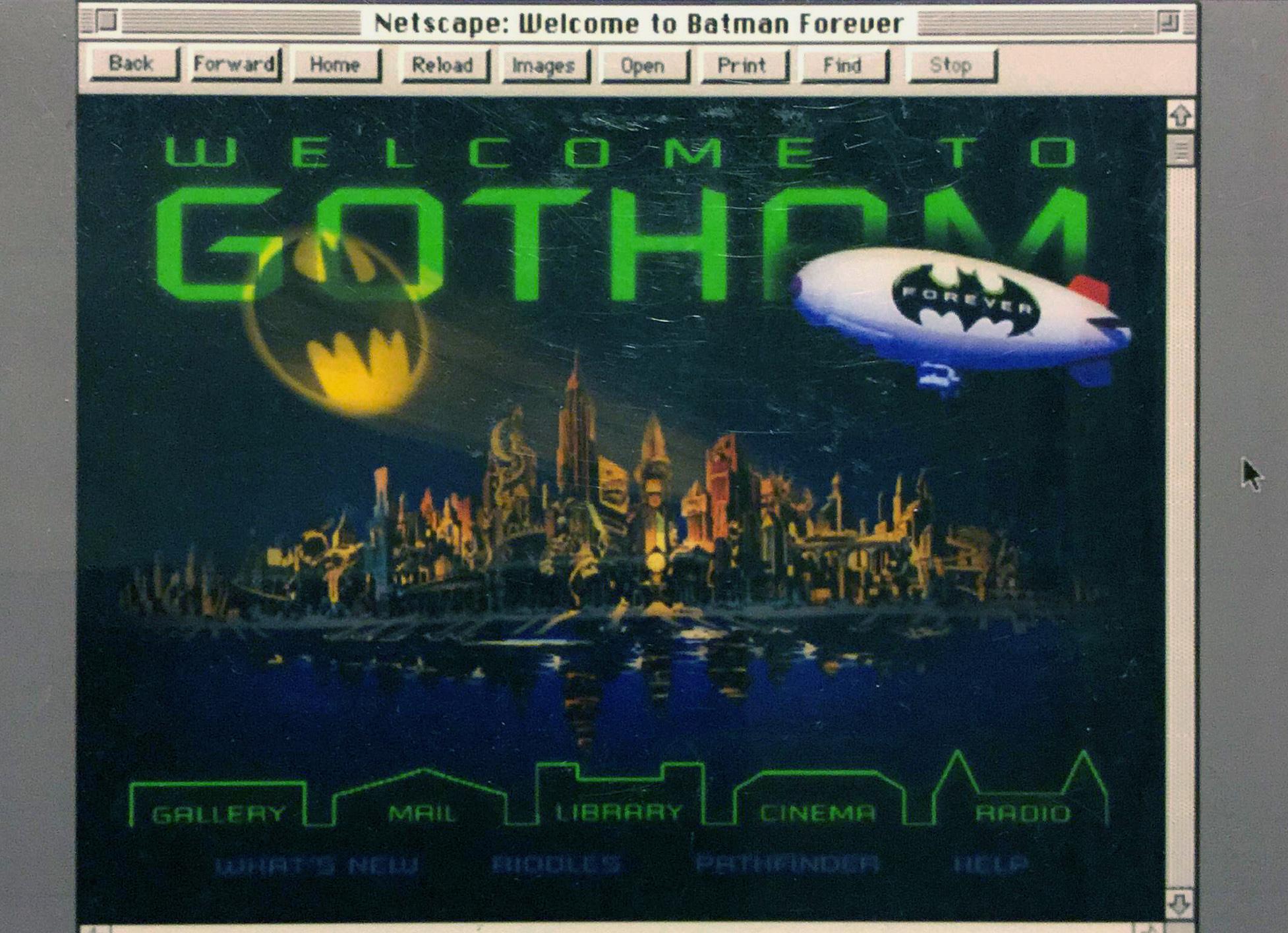 The first web animation was a GIF animation on a website for Batman Forever in 1995.