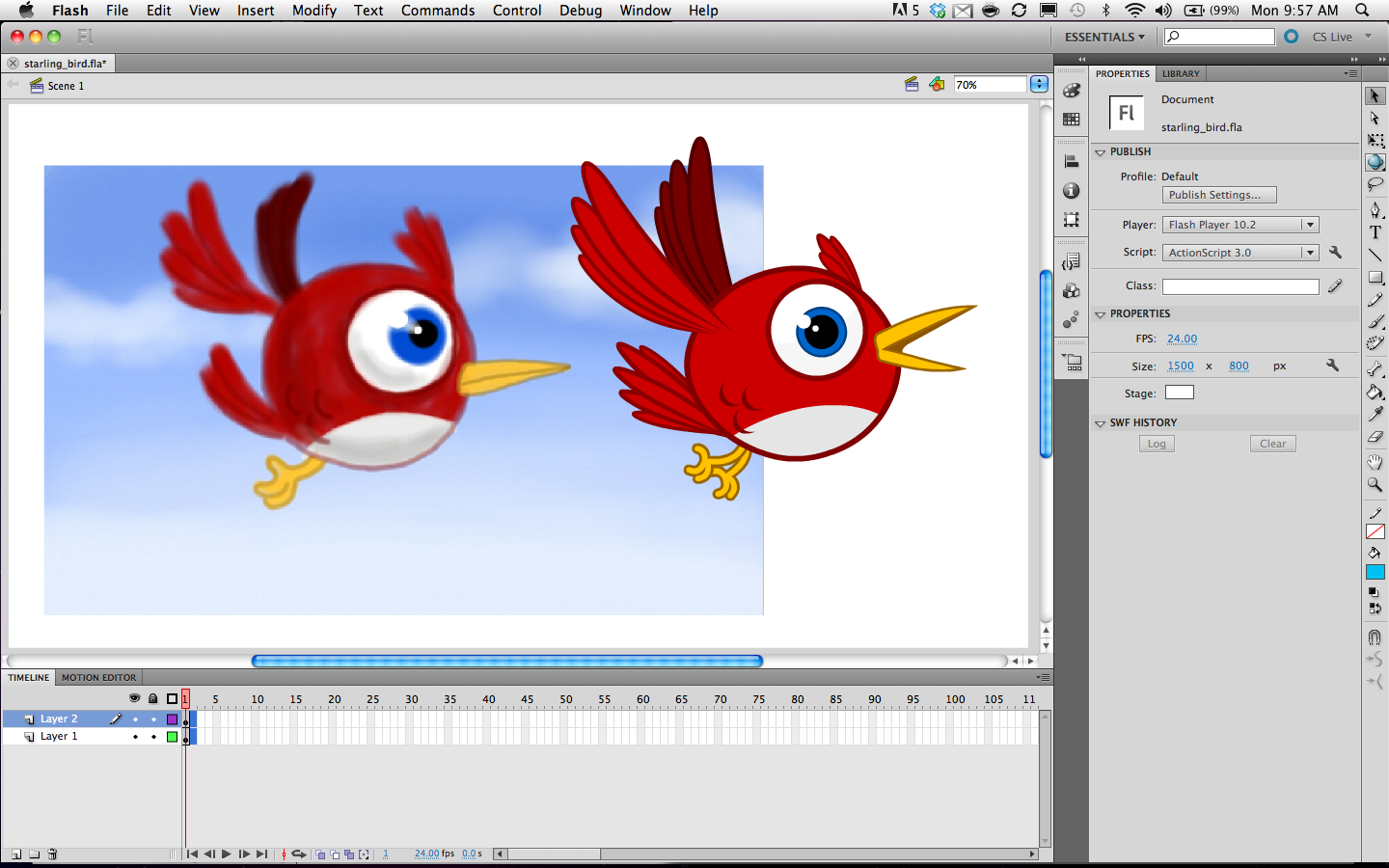 Web animation with Macromedia Flash in the 1990s.