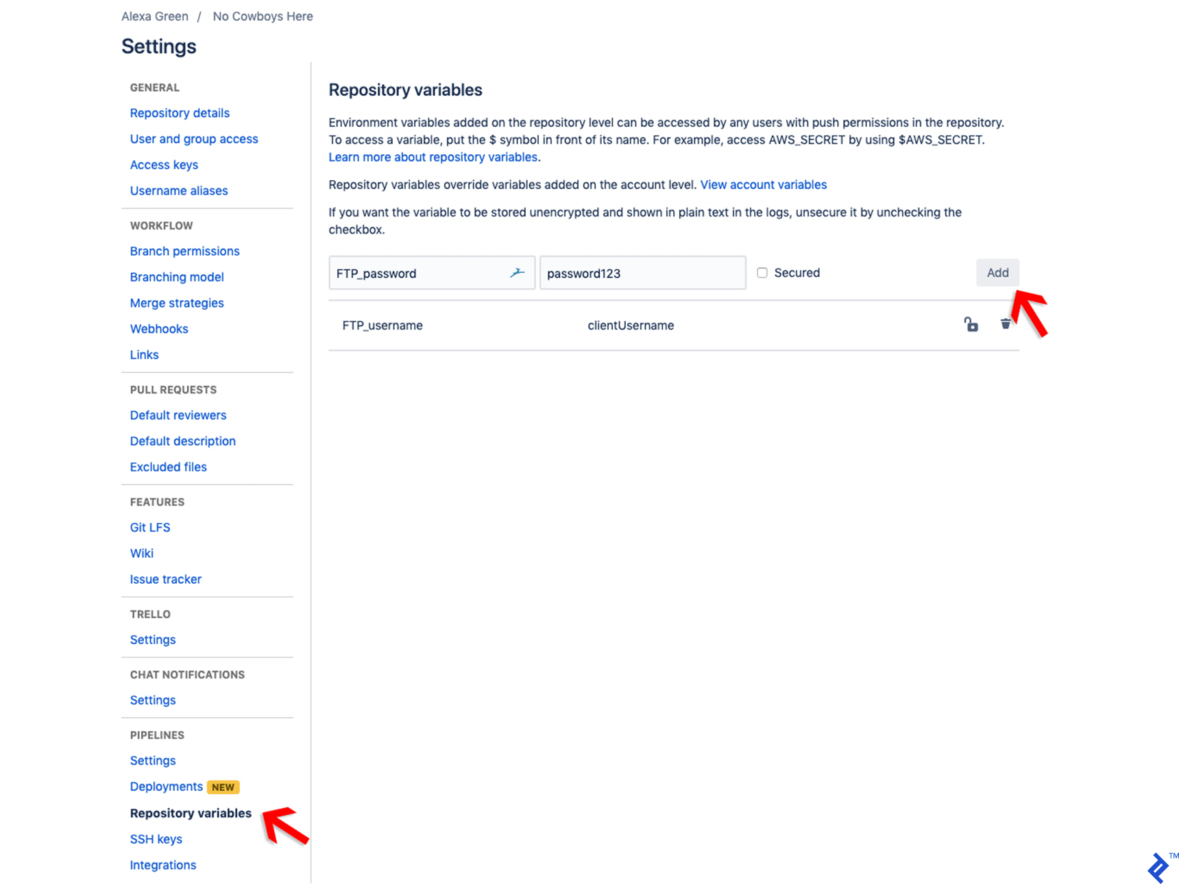 Wordpress Bitbucket screenshot 5