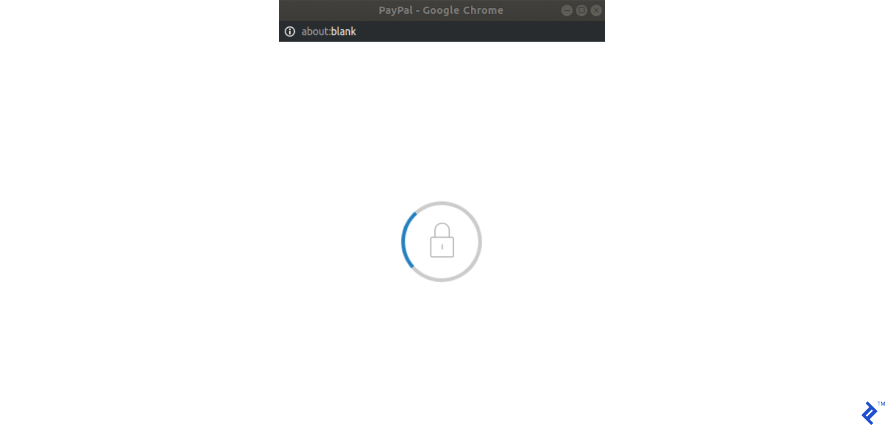 PayPal popup, loading state