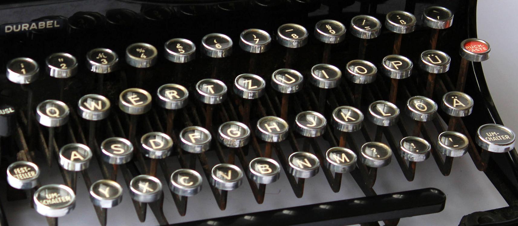 Early typewriter keyboards were part of the evolution of UI design.