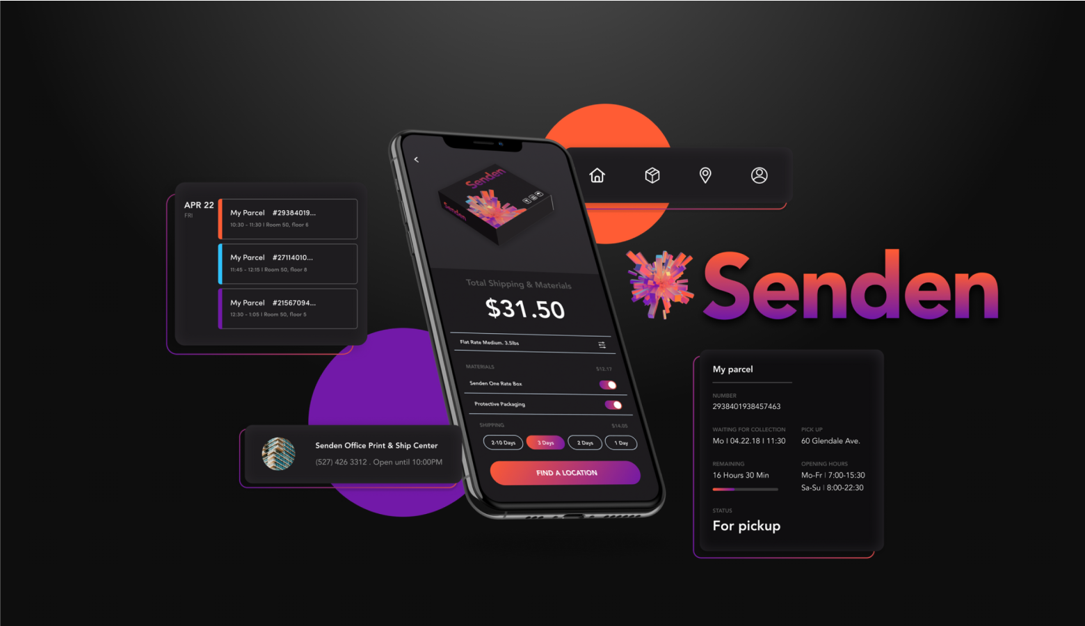 This is a screenshot of the Senden app that Daniel Niszttahuz designed.