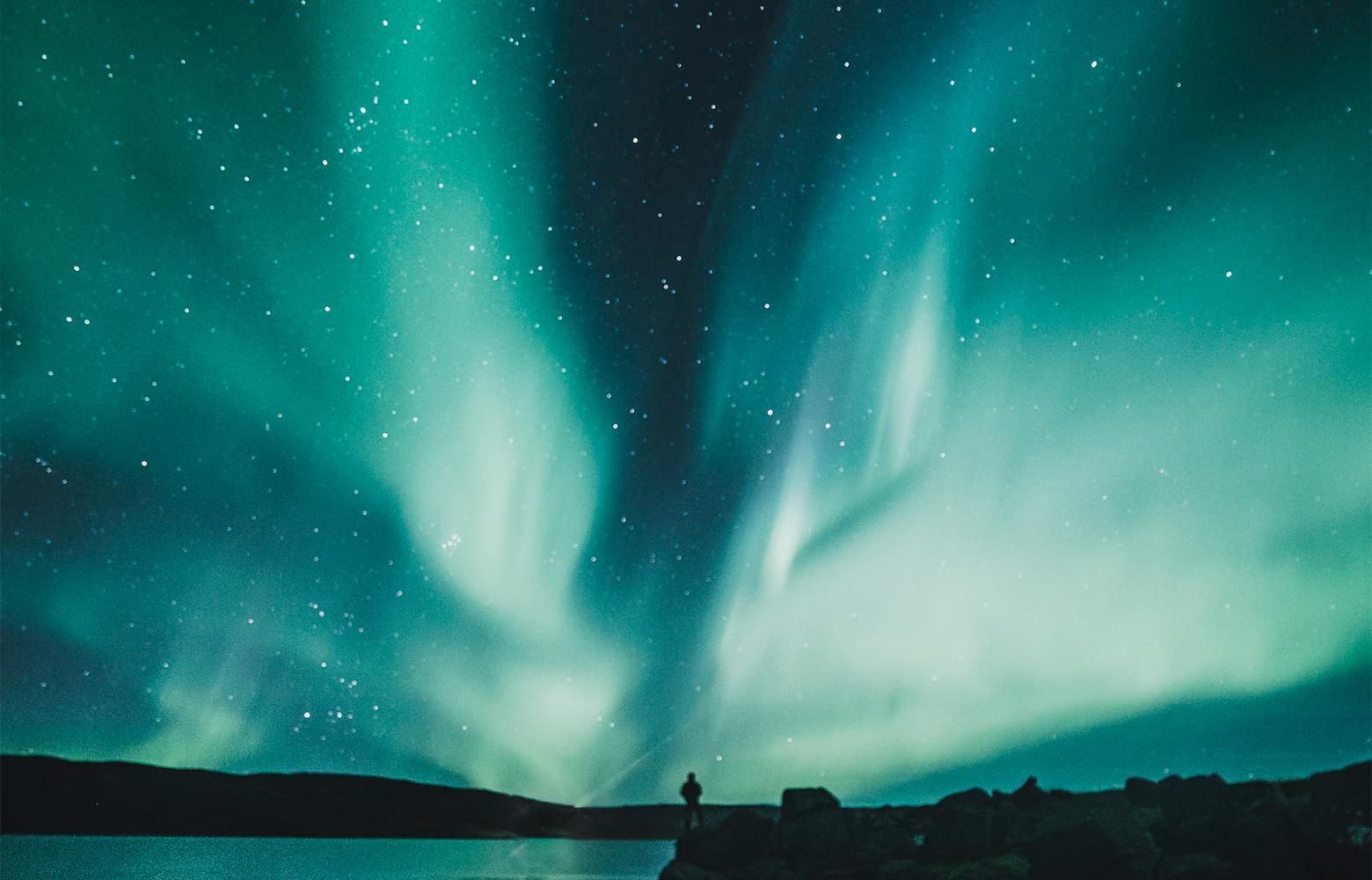 The northern lights can sometimes include the color of the year 2020