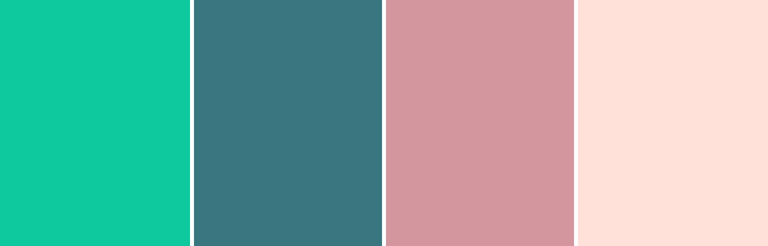 Color of the year 2020 combined with blue, rose, and peach
