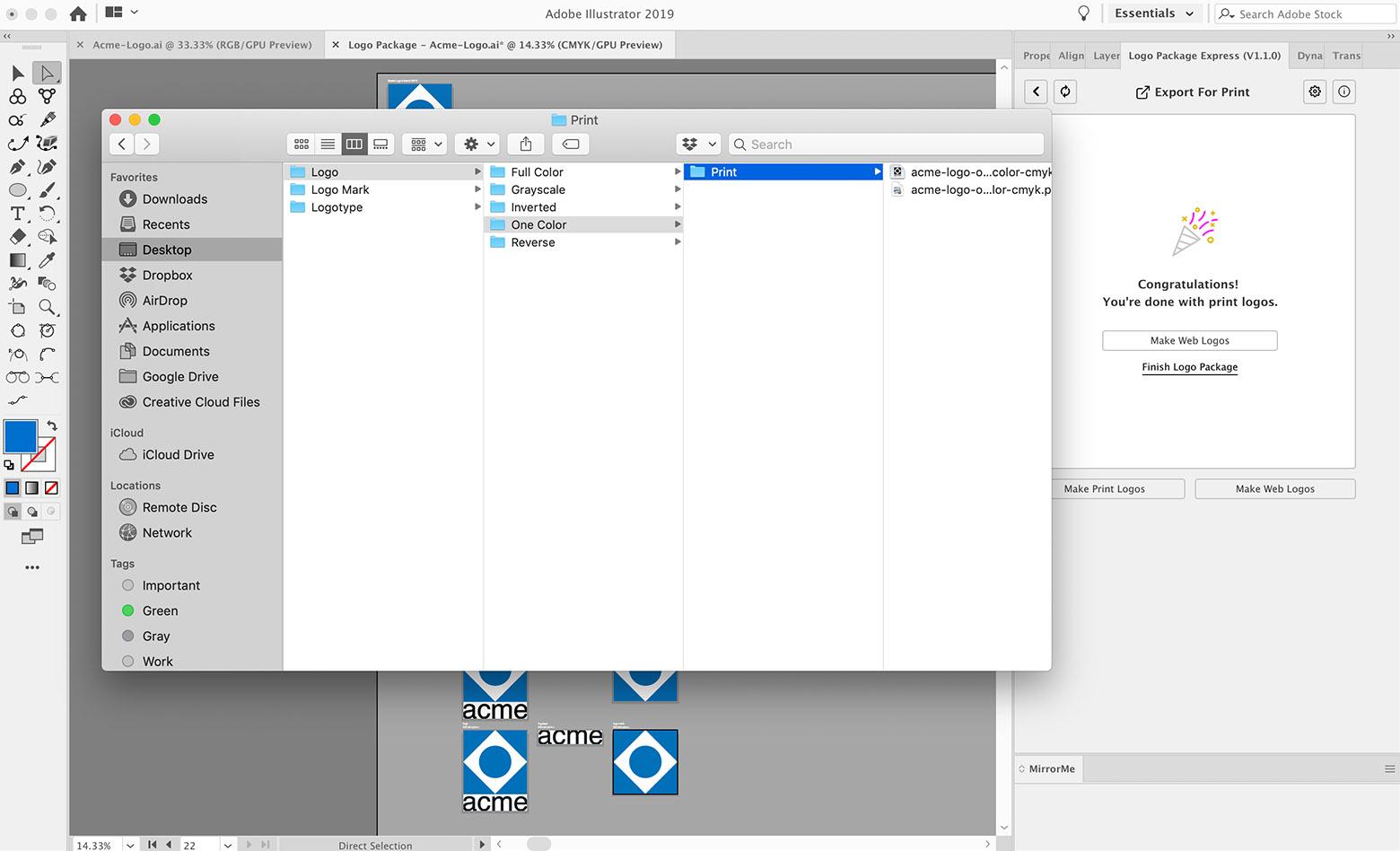 Designing logos in illustrator