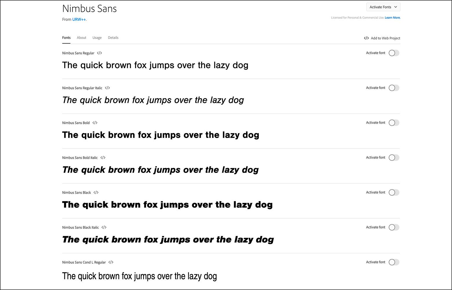 Typeface elements: Large typeface families offer more versatility
