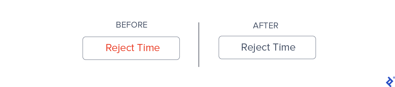 Before and after example of incorrect usage of Picasso, showing red and black colors in the element.