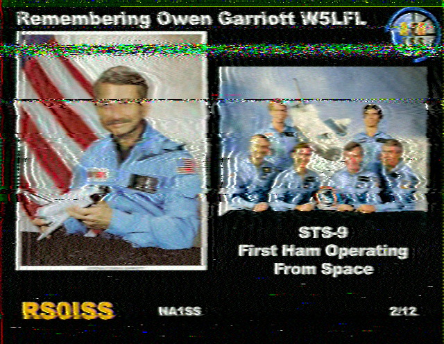 ARISS Photo Tribute to Owen Garriot as received in Pakistan