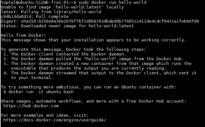 Hello-world Docker Engine