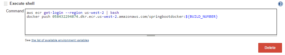 Docker Push to Amazon ECR