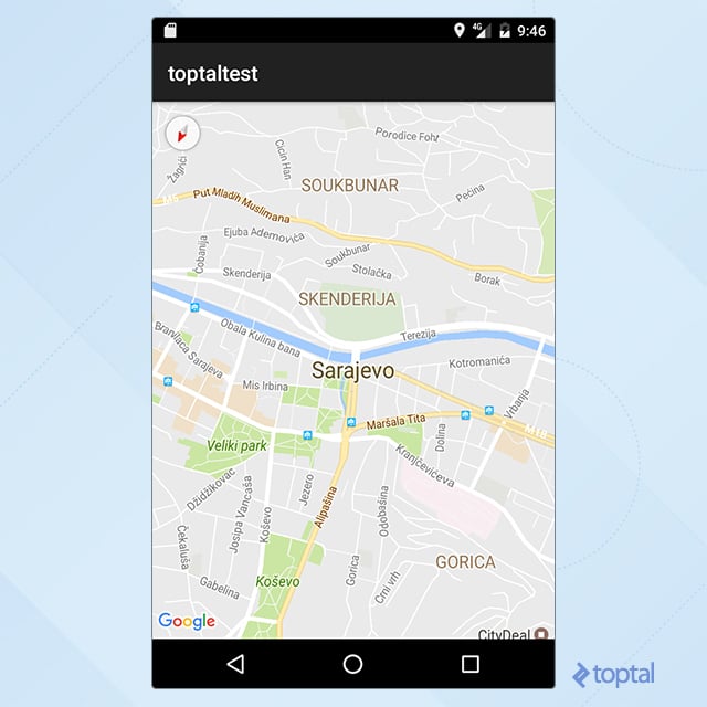 Map positioned in Sarajevo.