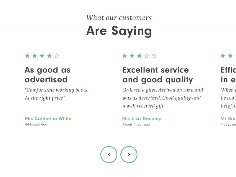 Testimonial page design