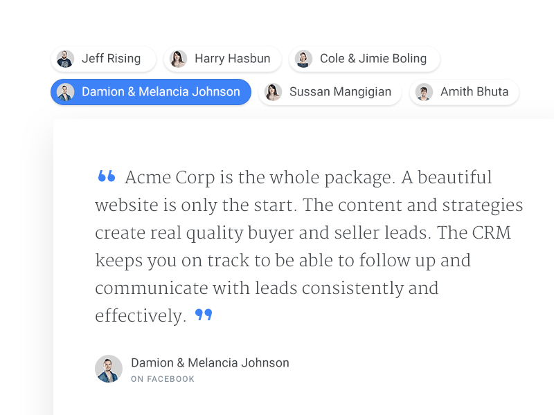 Testimonial page design