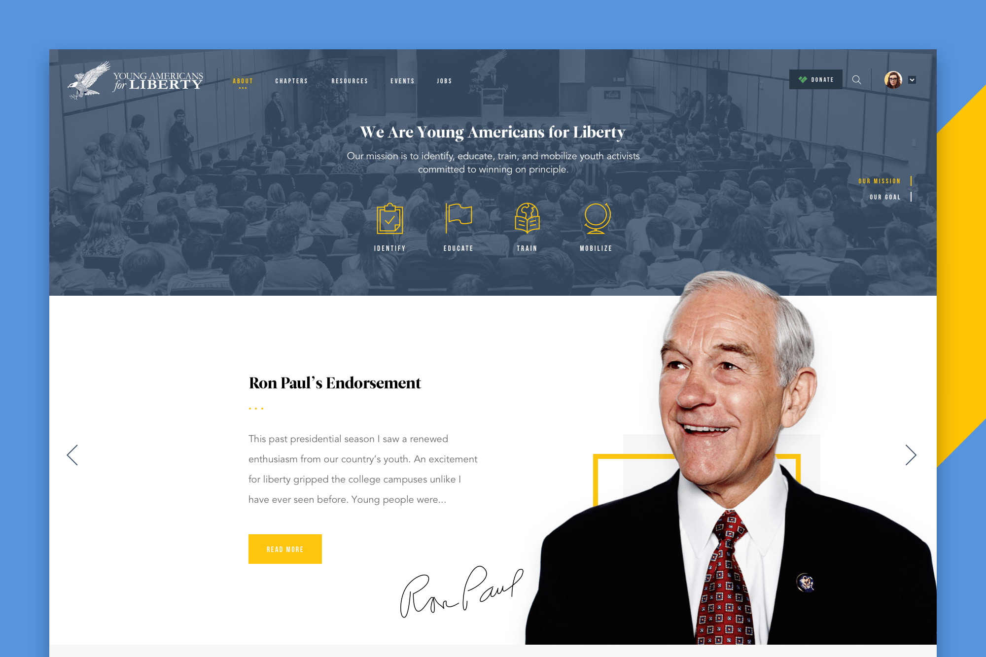 Testimonial page design