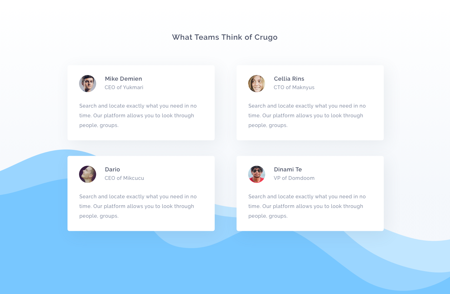Testimonial page design