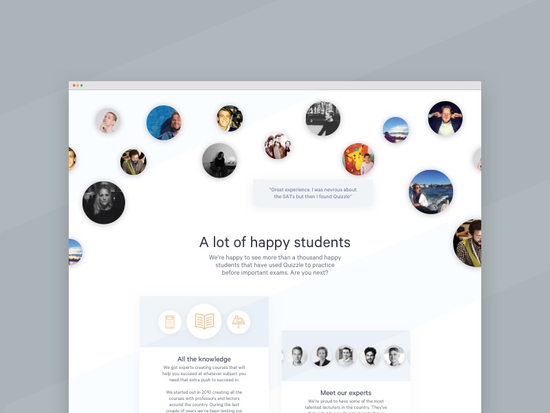 Testimonial page design