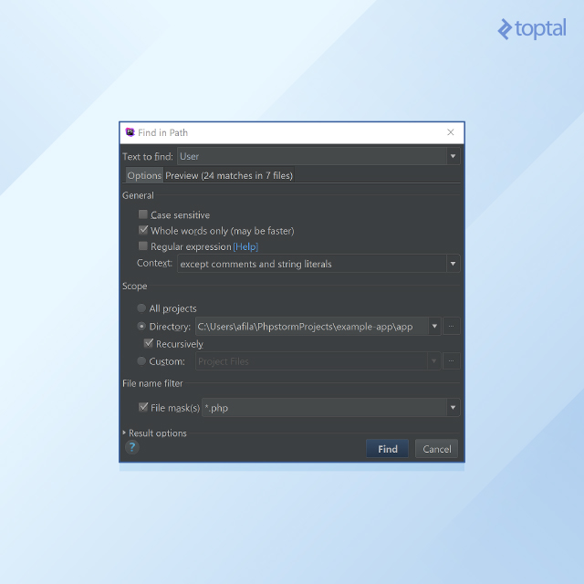 A more refined find in path search.