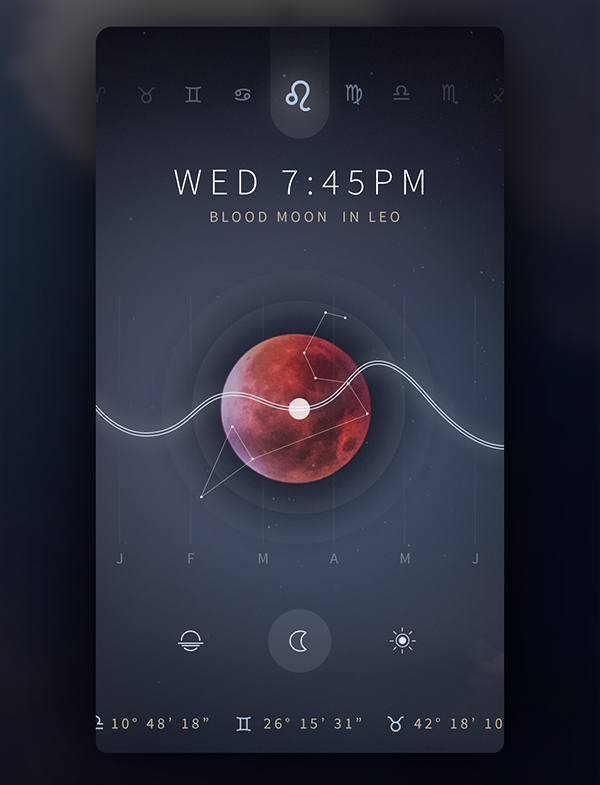 Astrology app mobile app design