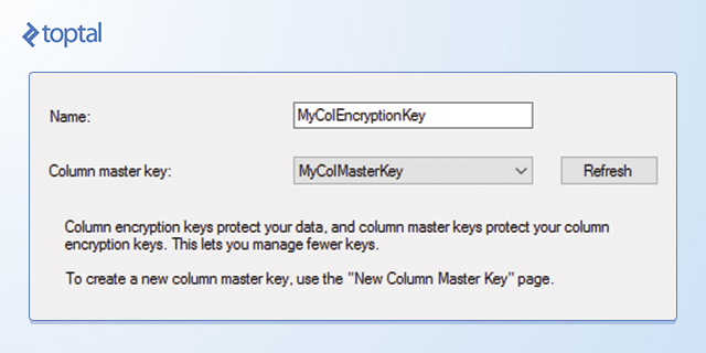 SQL Encryption: Column encryption key creation, image 2