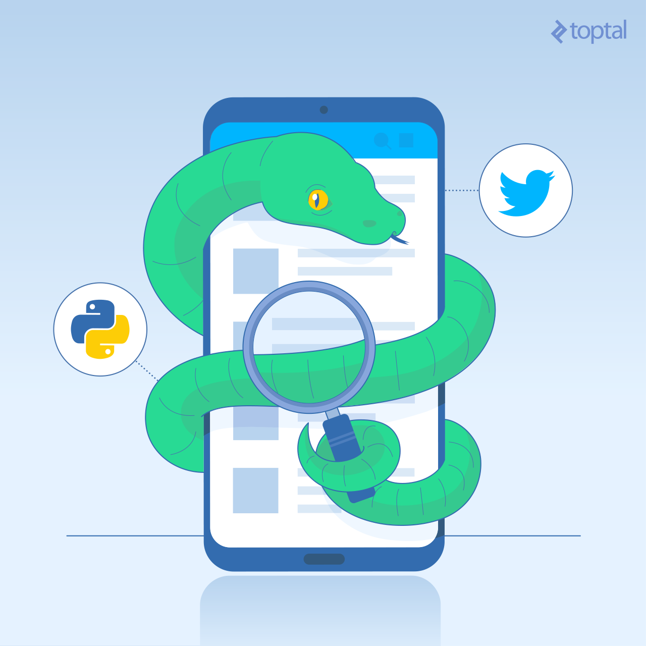 Python snake reading Twitter