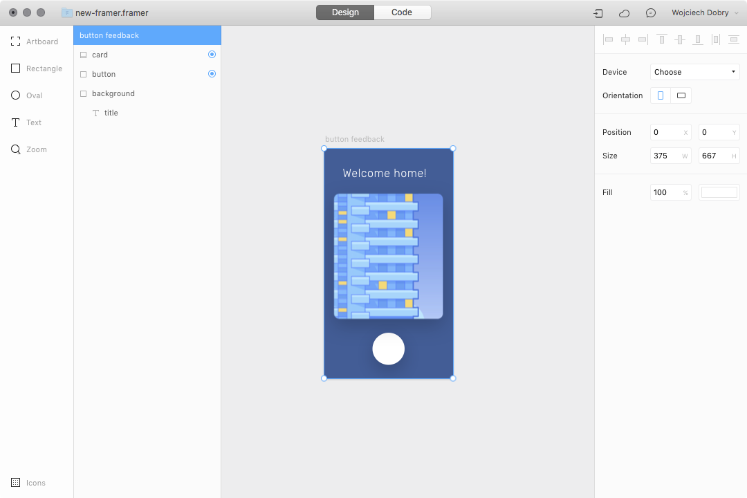 Design mode in Framer