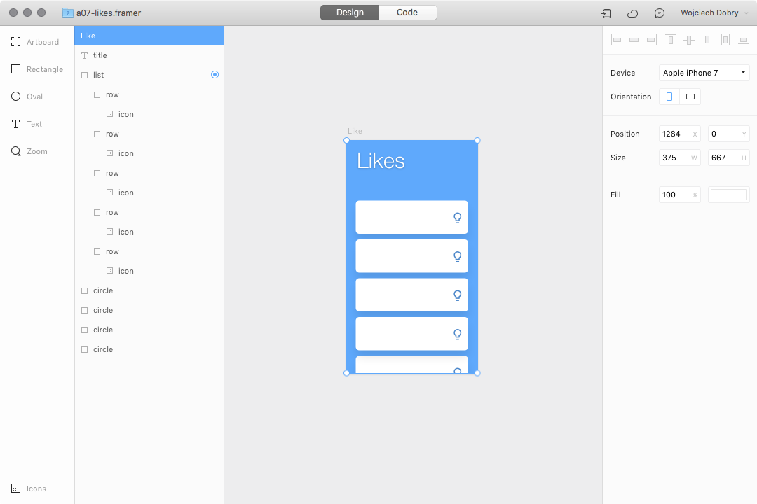 Likes interaction design in Framer