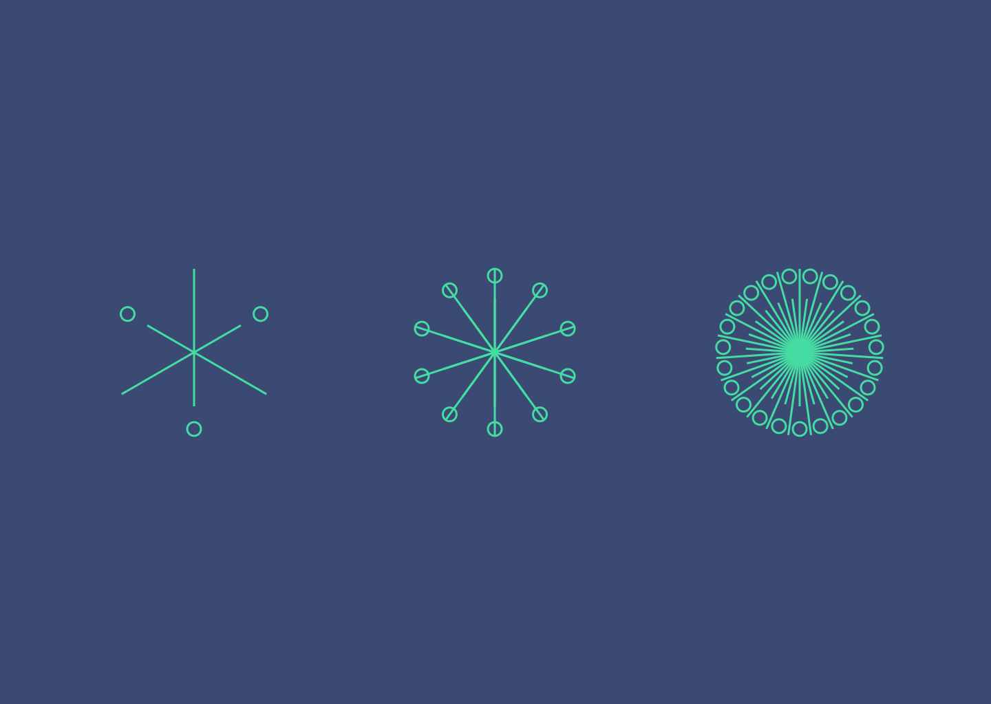 3 ornaments made with Sketch and Looper