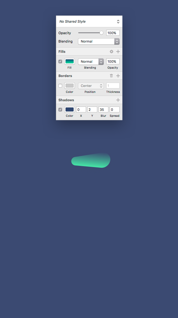 Sketch starting shape settings