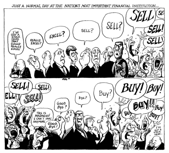 Cartoon panels: Just a normal day at the nation's most important financial institution...