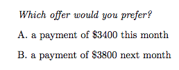 Sample question: Which offer would you prefer?