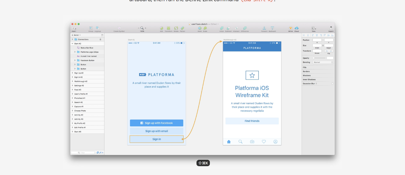 User Flows Sketch plugin