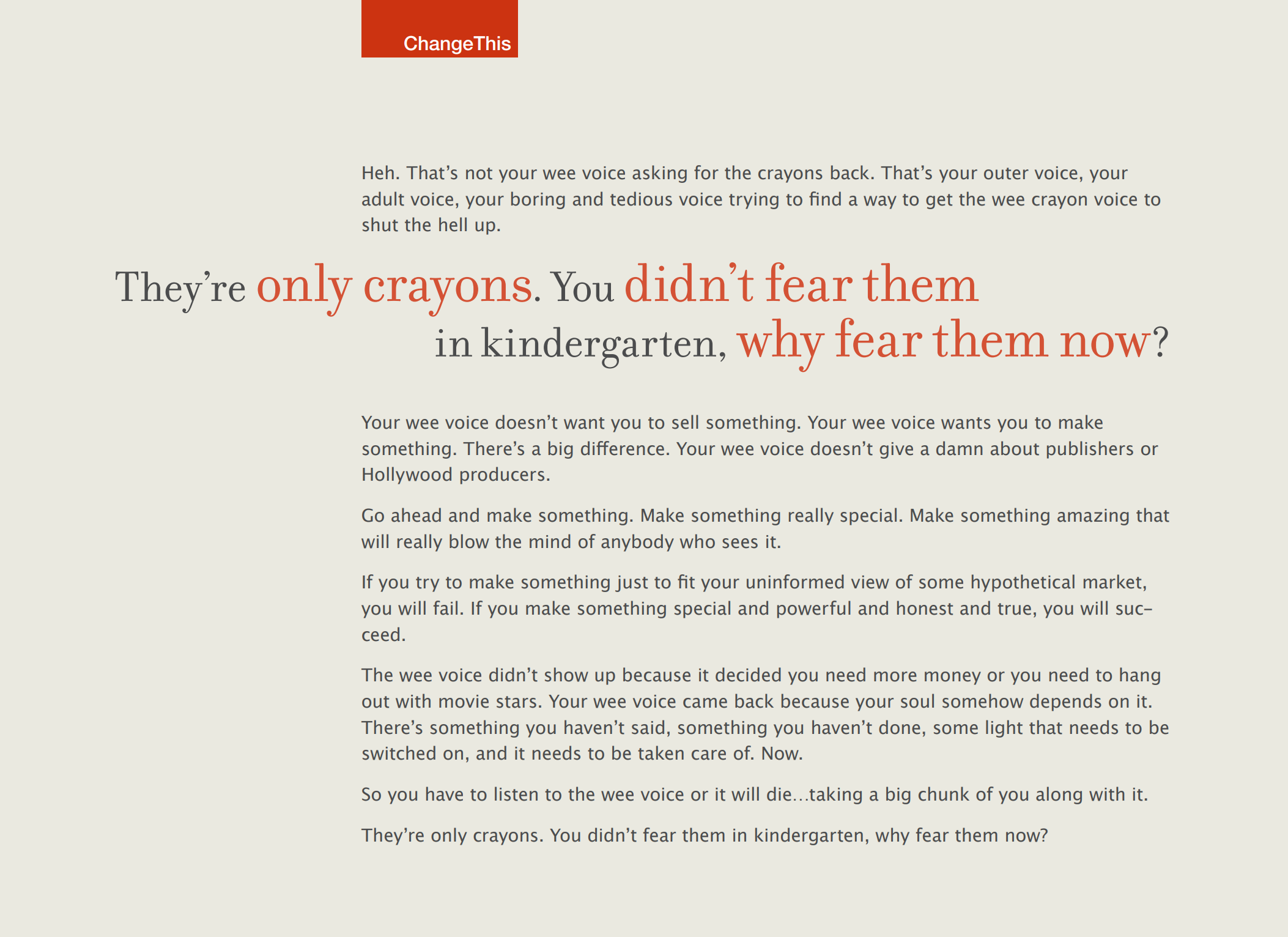 How to Be Creative — Hugh MacLeod