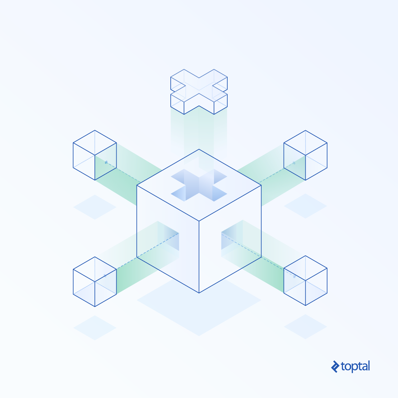 Una representación abstracta del diseño de código modular