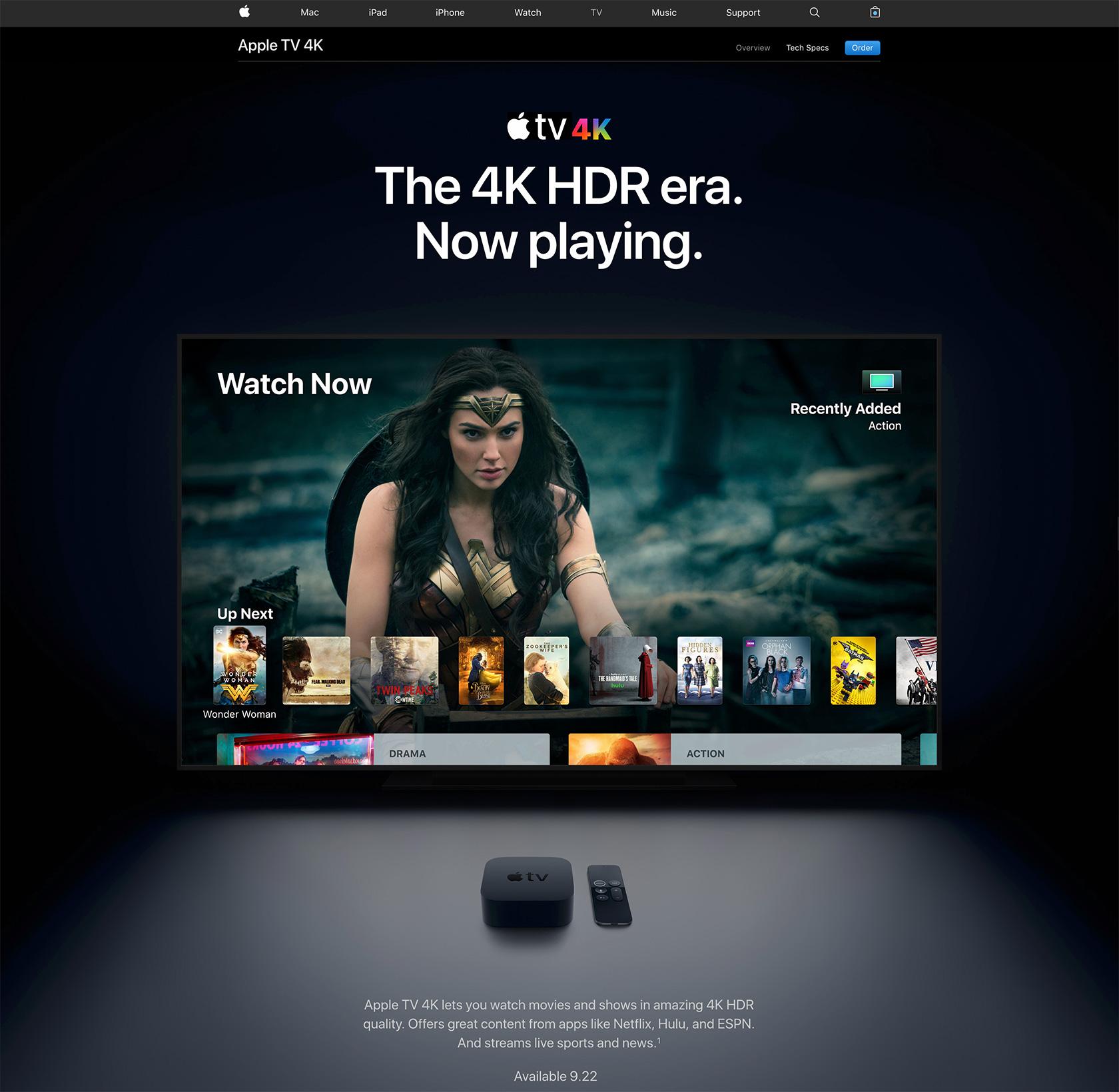 Opción de UI oscura de Apple para Apple TV