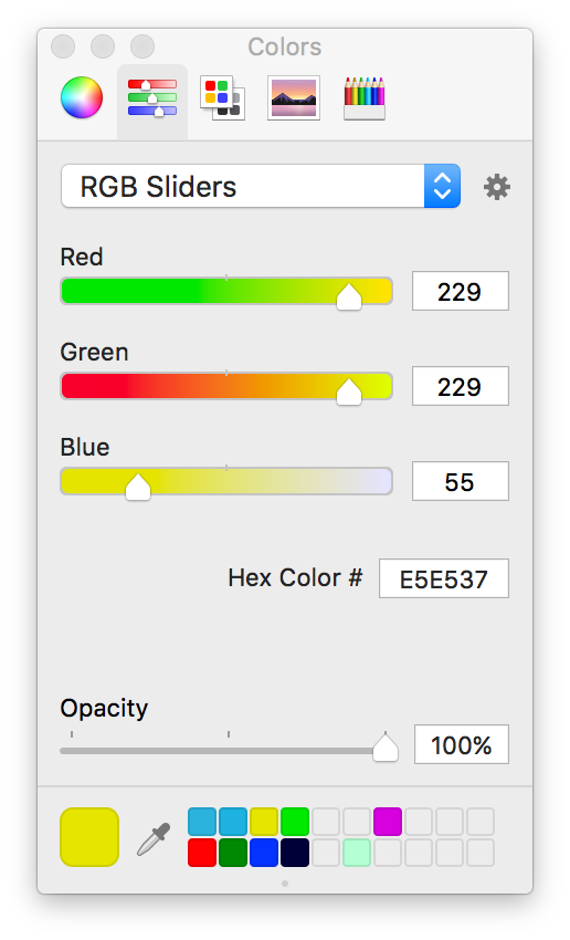 iOS UI design: How to manually prepare a palette