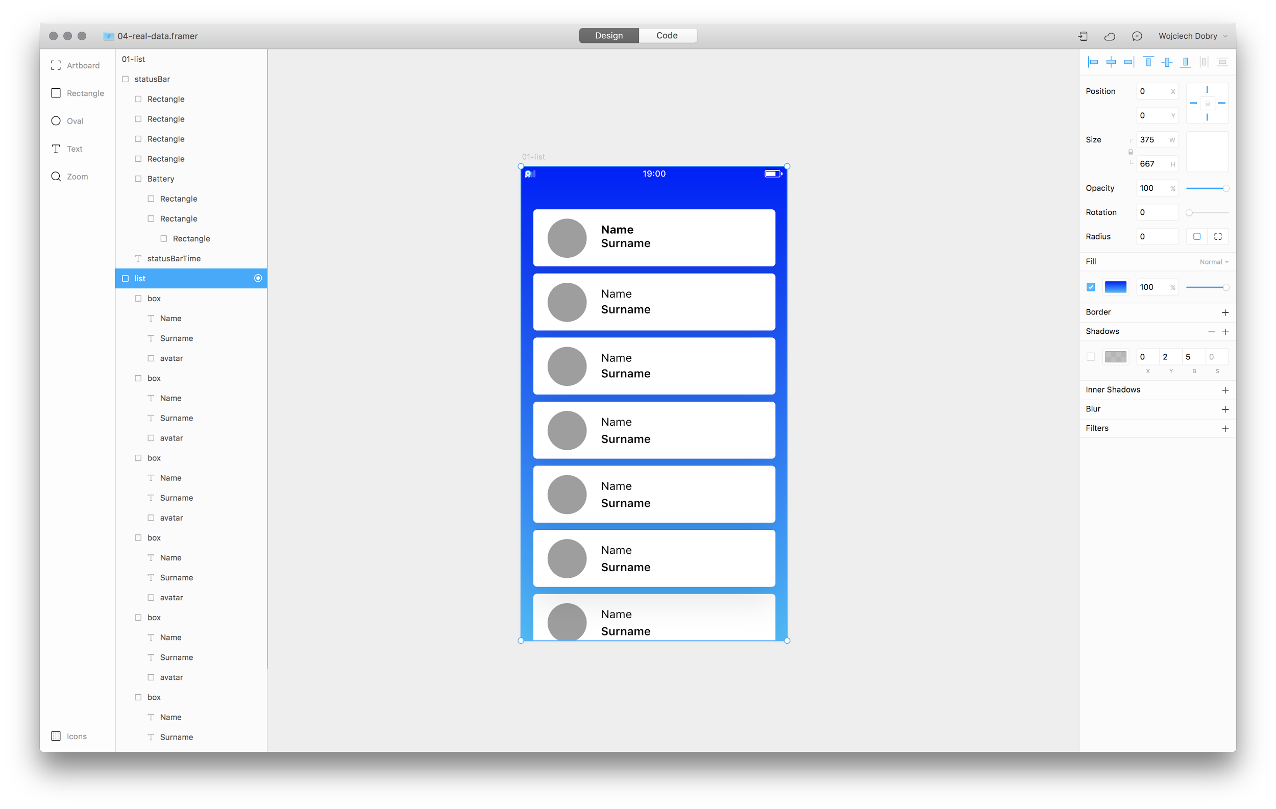 Design mode in Framer