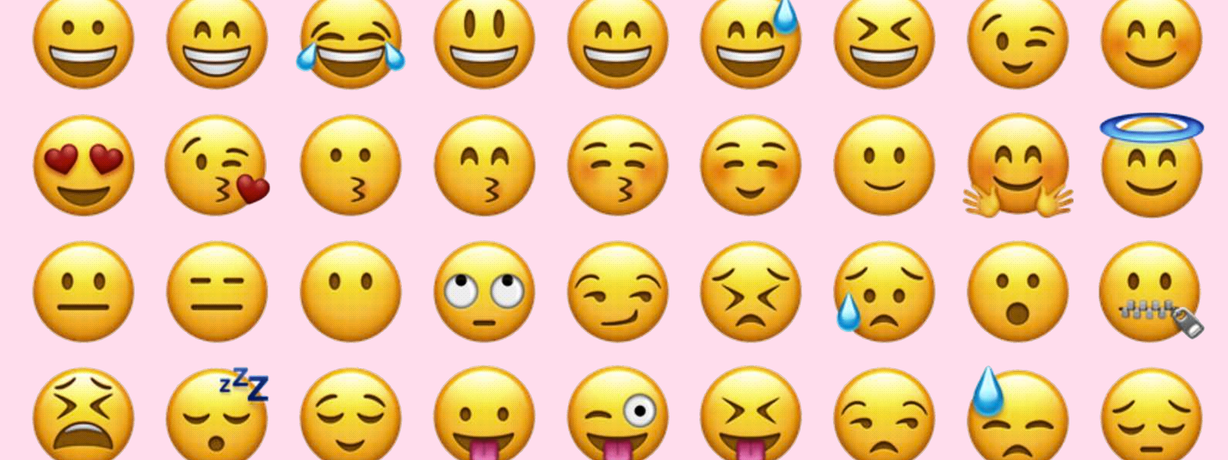 Emojis mimic human faces making up the emoji language