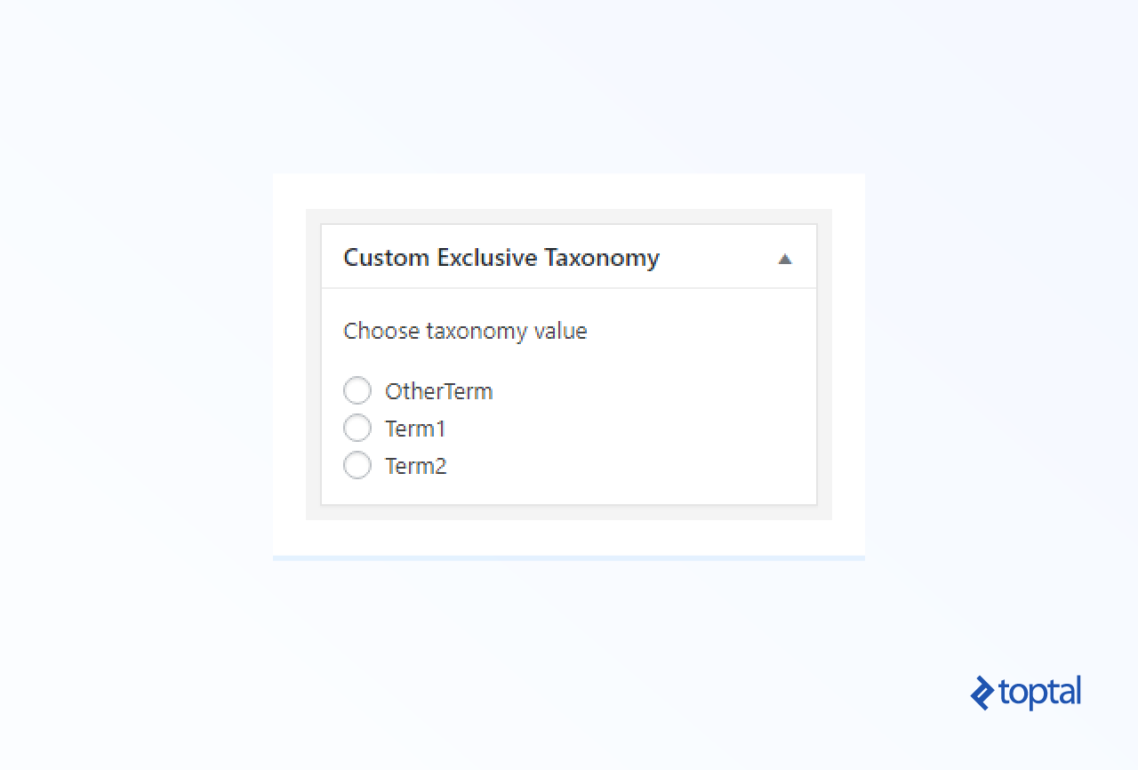 Screenshot of Custom Exclusive Taxonomy's "add new tag" feature now available on the WordPress dashboard sidebar