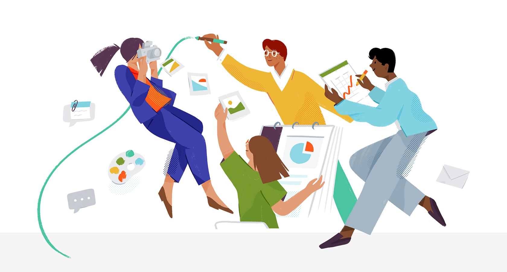 Slack Brand website illustration by Alice Lee