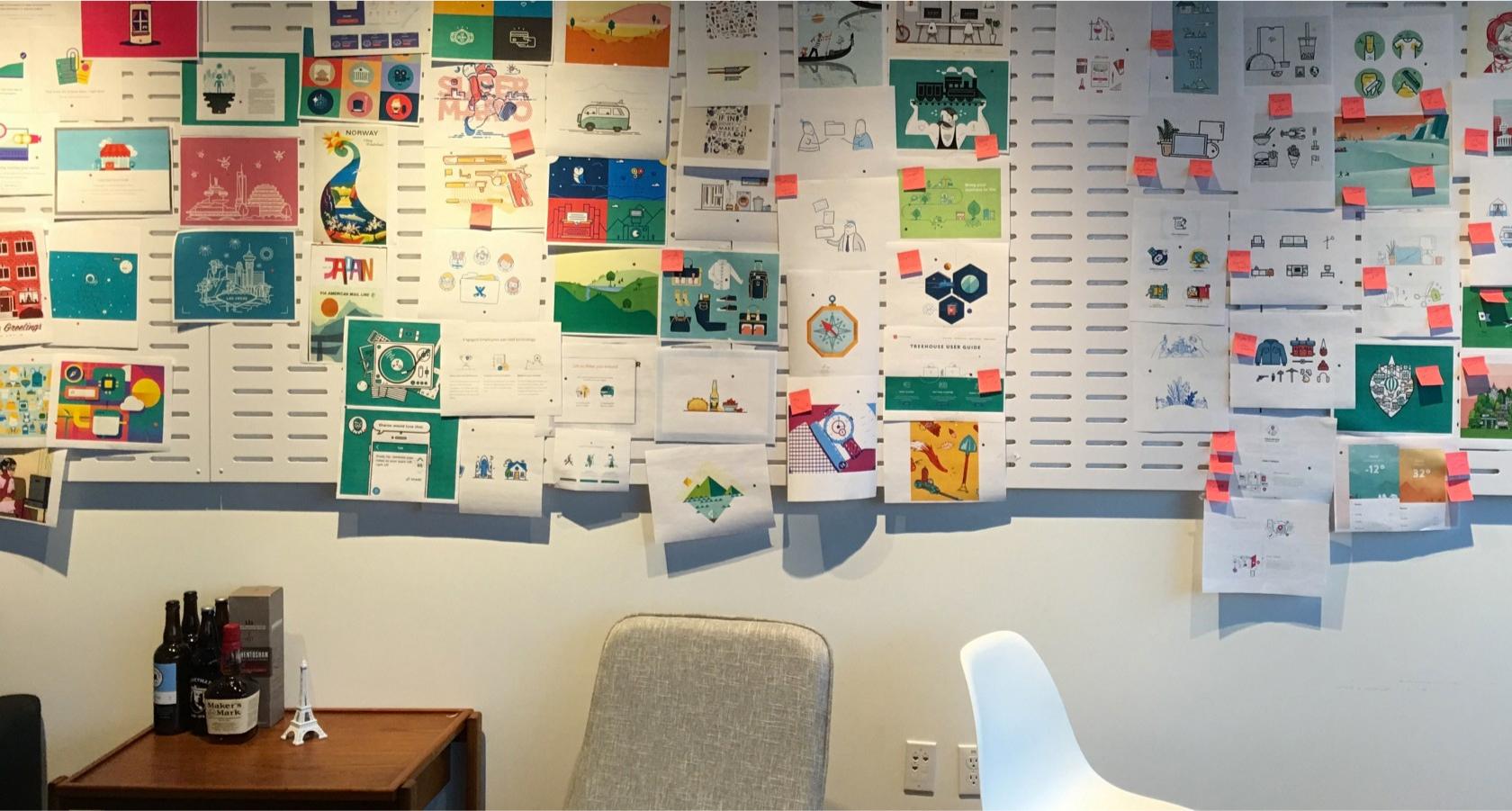Shopify brand illustration team mood board as part of their brand building strategy