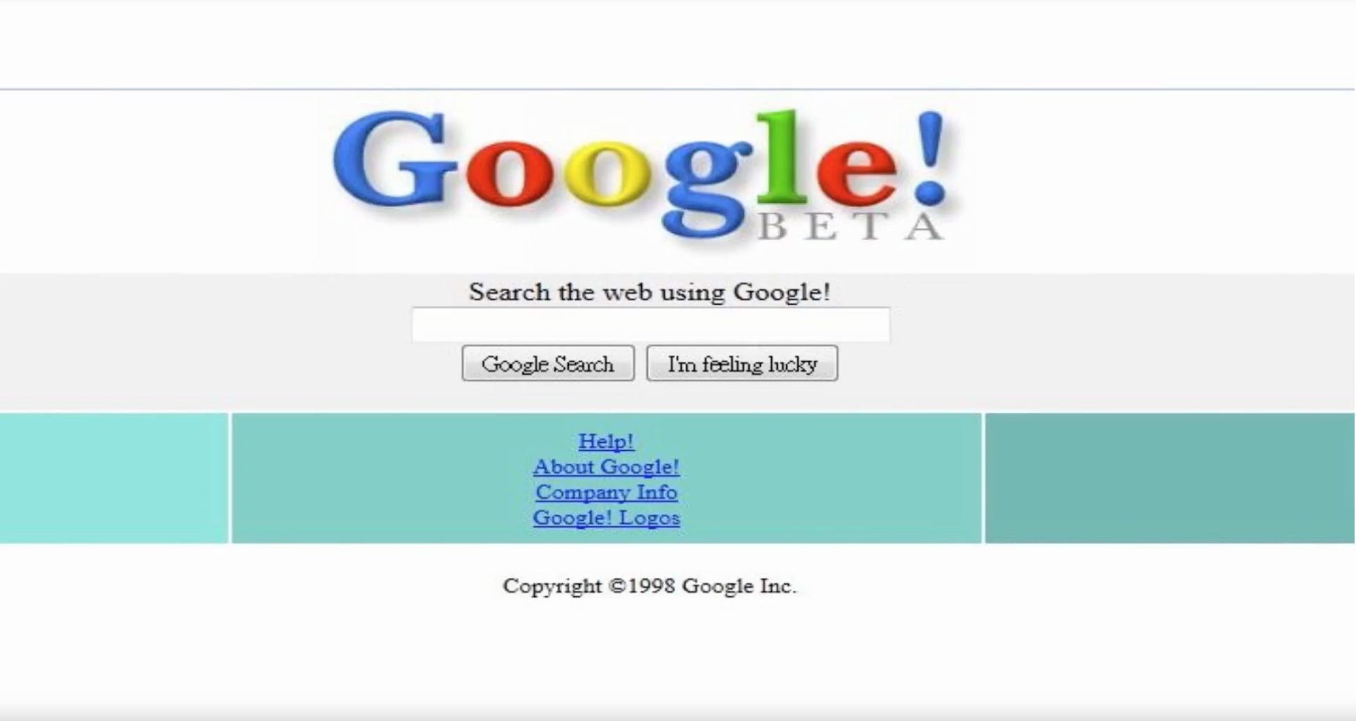 Google website from 1998