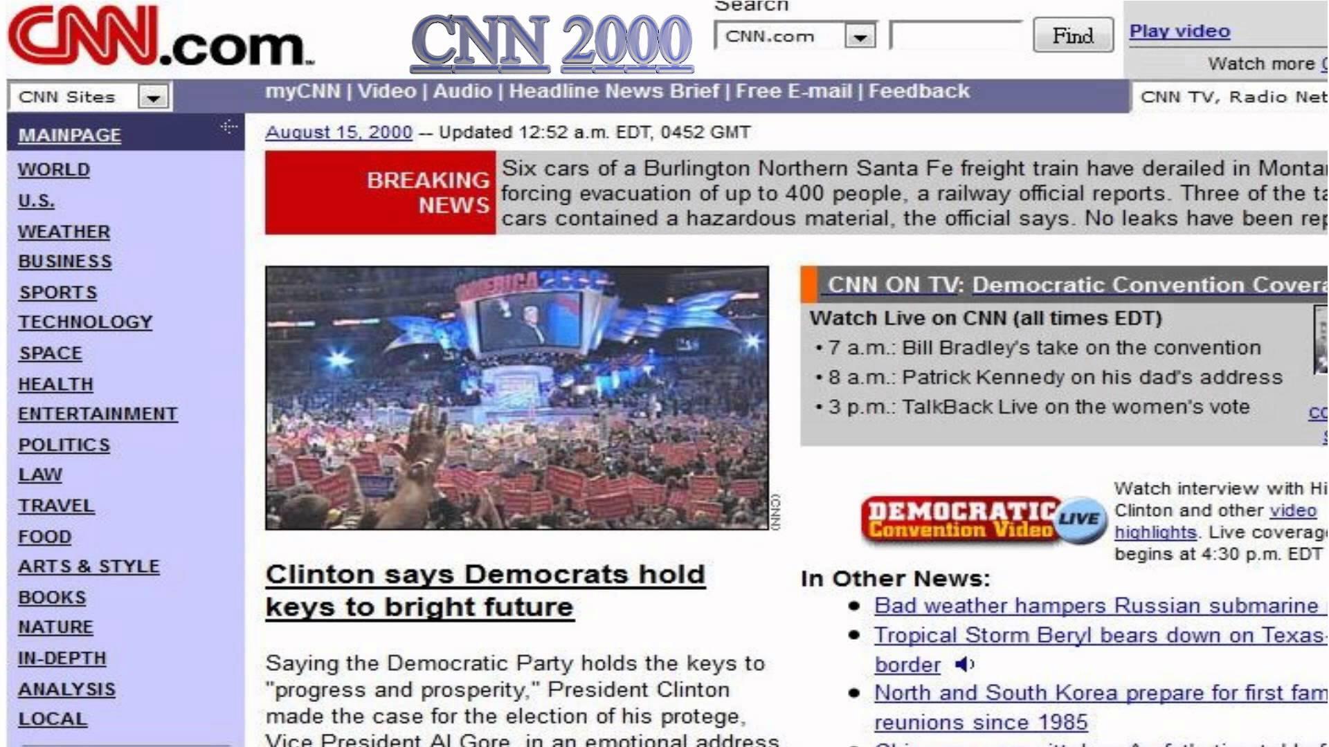 CNN.com website from 2000